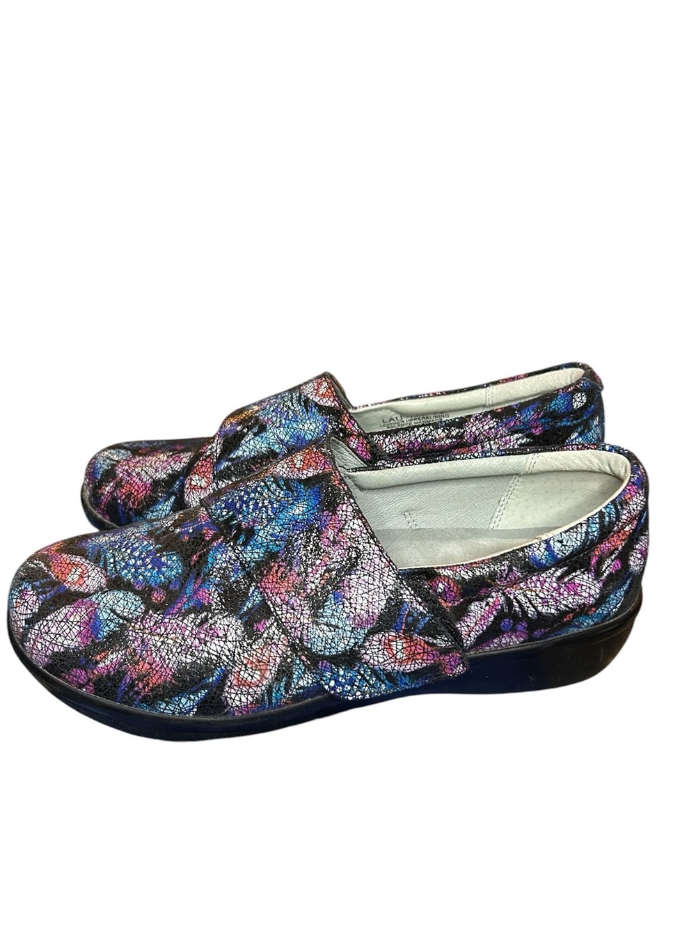 Alegria Leather Slip-On Comfort Shoes Abstract Print EU 38 US 7.5-8